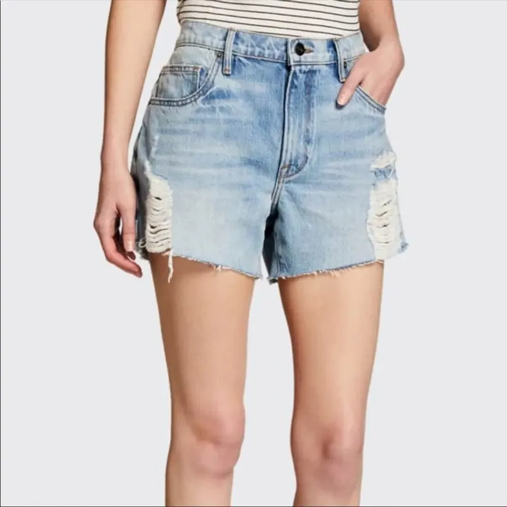 FRAME NWT Le Ultra Baggy Lomond Slash Denim Shorts Size 30